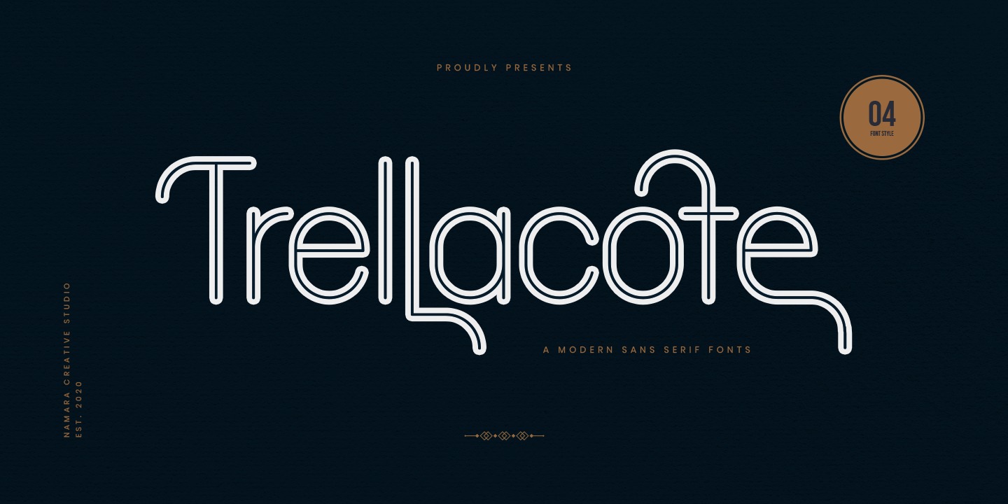 Пример шрифта Trellacote